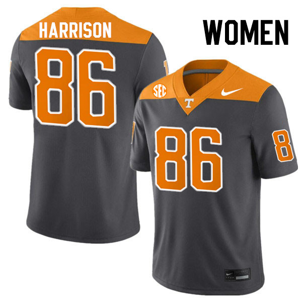 Women #86 Cole Harrison Tennessee Volunteers College Football Jerseys Stitched-Anthracite